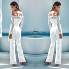 Женский комбинезон с открытыми плечами и длинным рукавом, Женский праздничный комбинезон, Женский Повседневный однотонный бандажный комбинезон, летняя Клубная одежда, женская одежда