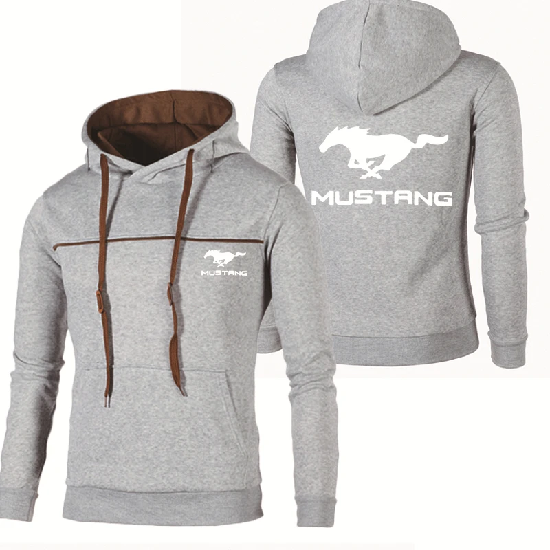 

2021 NEW Men's Hoodies Mustang Car Logo Print Sweatshirt Fashion Men Hoodie Cotton Casual Men's Hoody