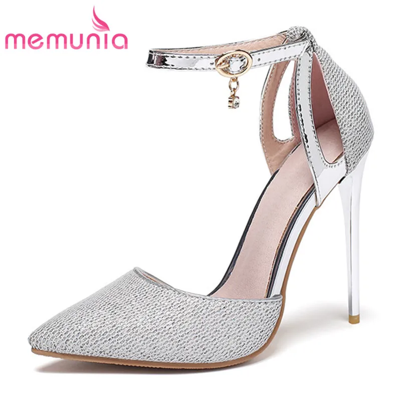 

MEMUNIA 2020 newest big size 48 sexy super thin high heels ladies party wedding shoes buckle pointed toe summer women pumps