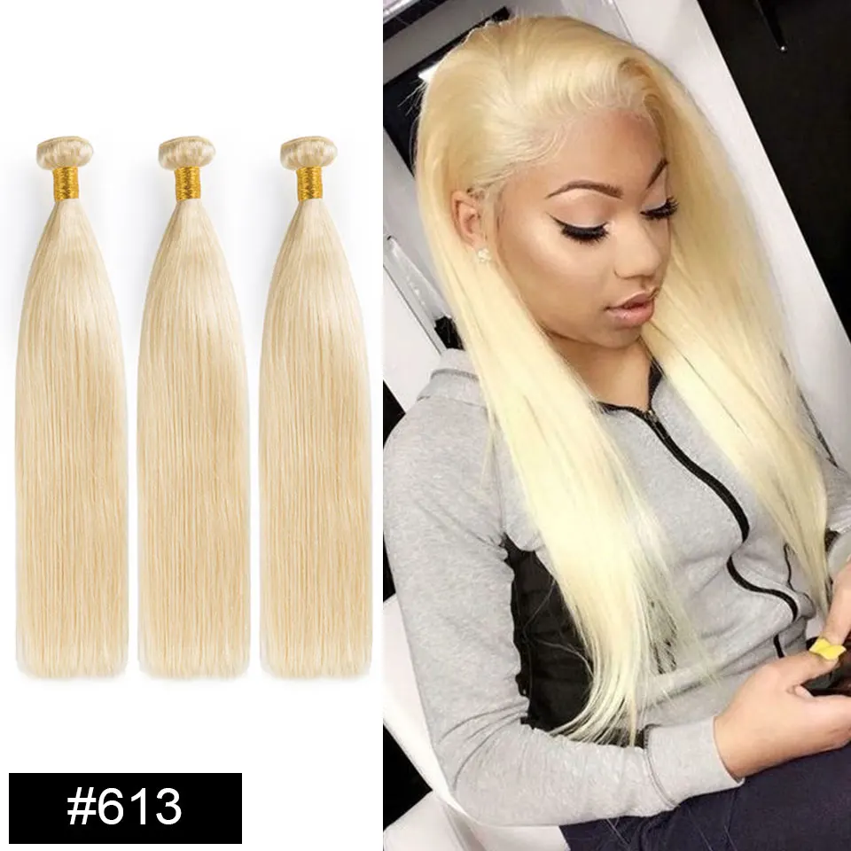 613 светлые бразильские человеческие волосы прямые 8-26 дюймов стандарпряди