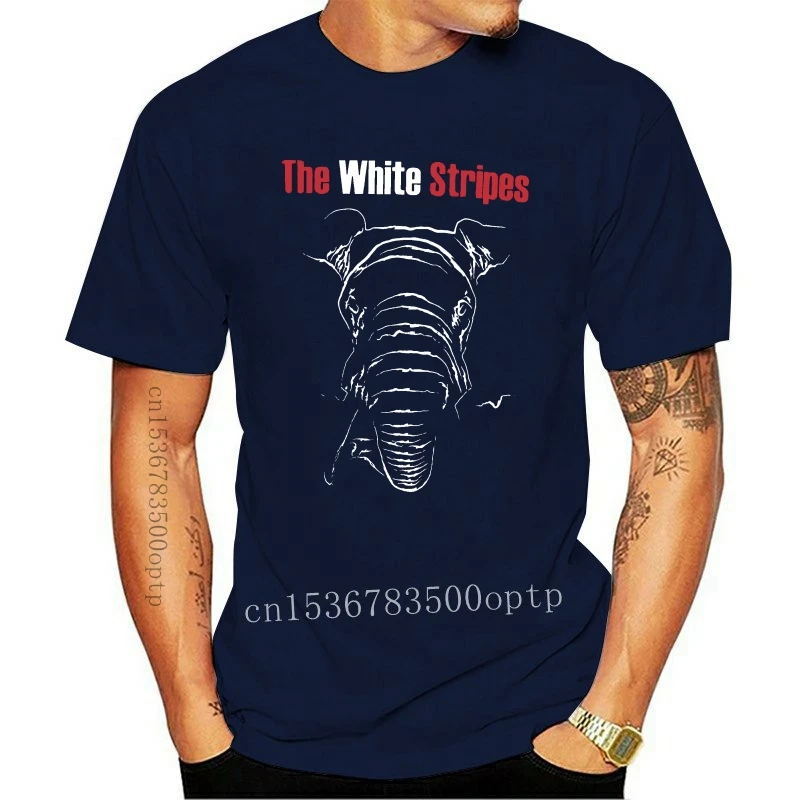 

New 2021 Popular The White Stripes Elephant Mens Black T-Shirt Size S-3XL