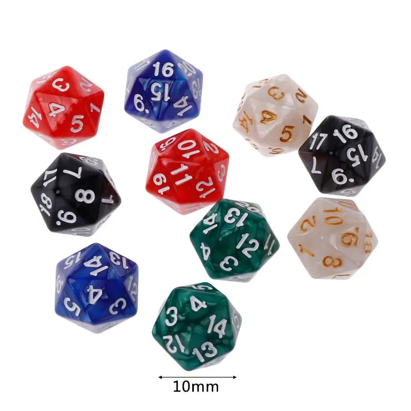 

10pcs/set 20 Sided Dice D20 Polyhedral Dices For RPG Poly Desktop Table Games