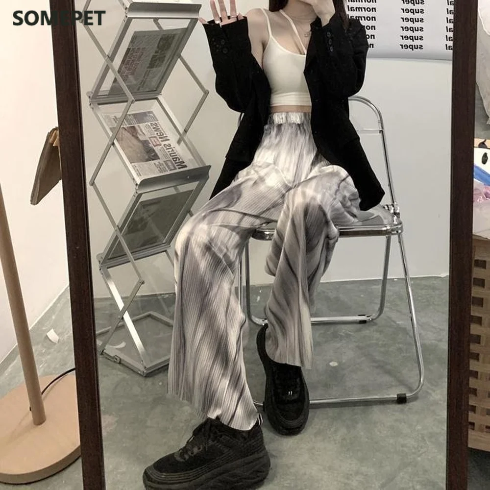 

Wide Leg Pants Women Large Size 3XL Harajuku High Waist Chic Vintage BF Style Teens Streetwear Ins Soft Elastic Womens Trouser