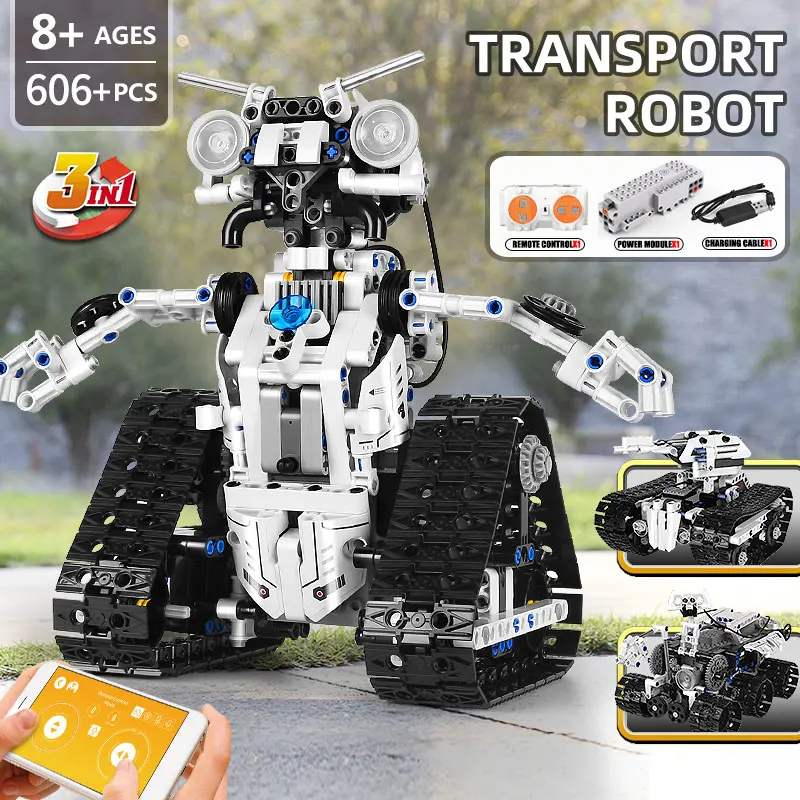 Электрические строительные блоки MOULD KING 15046 RC Transbot с дистанционным управлением 3 в