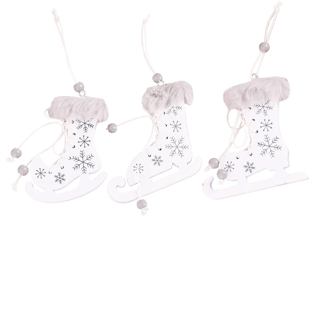 Рождественские украшения деревянные подвески орнамент с рождественской елкой DIY