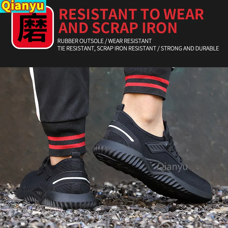 

2021 Safety Shoes Men Leather Boots Men Work Shoes Winter Boots Indestructible Safety Boots Chelsea Shoes Anti-puncture Work