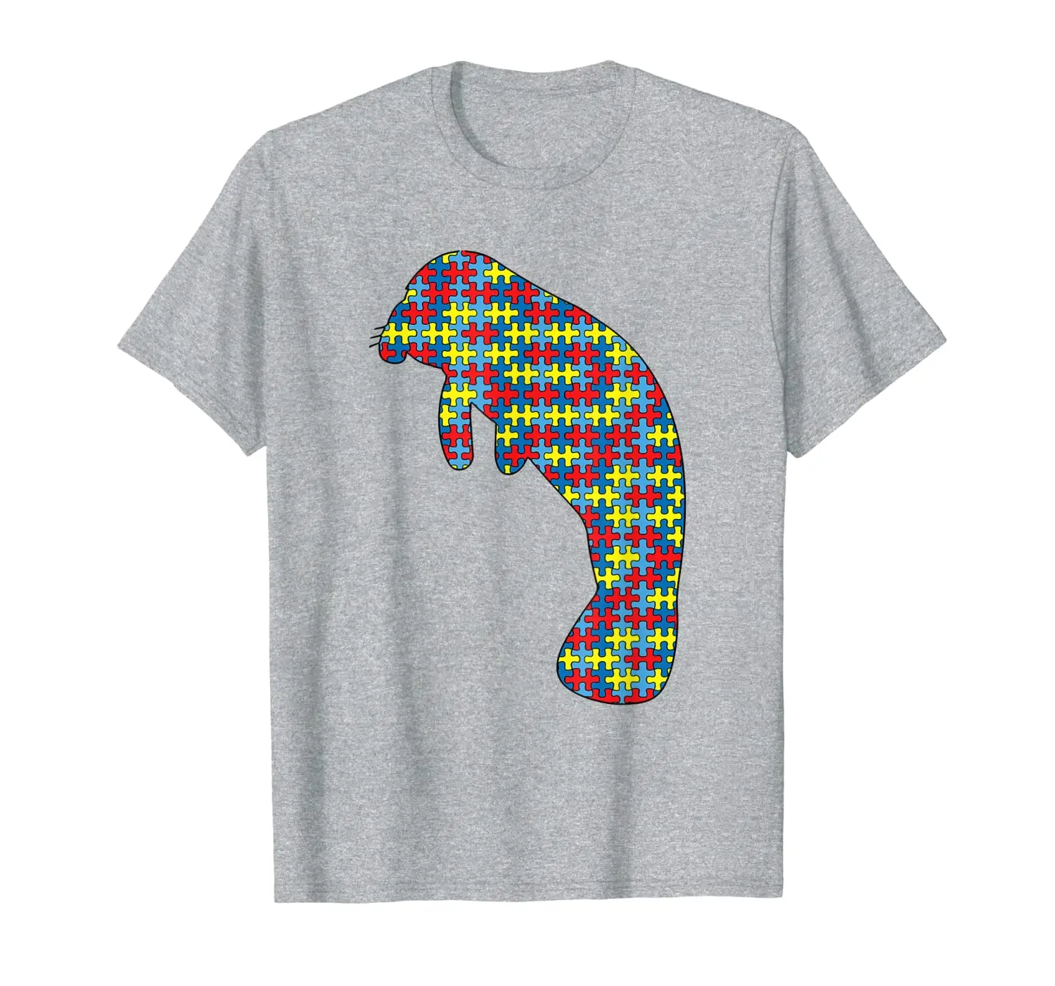 

Manatee Autism Awareness Kids Dugong Puzzle Day Mom Gift T-Shirt
