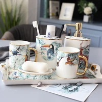 ceramic bathroom accessories set soap dispenser toothbrush holder gargle cups soap dishes lavatory 56 pieces set wedding gift