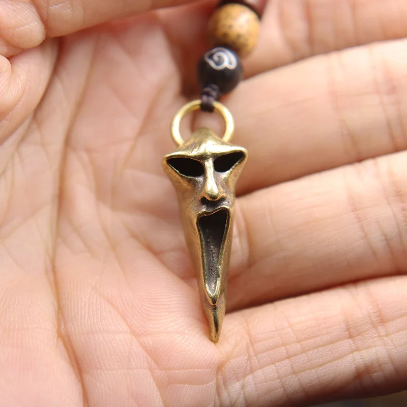 Брелок для ключей в стиле панк ретро латунь мужской череп смерти креативный