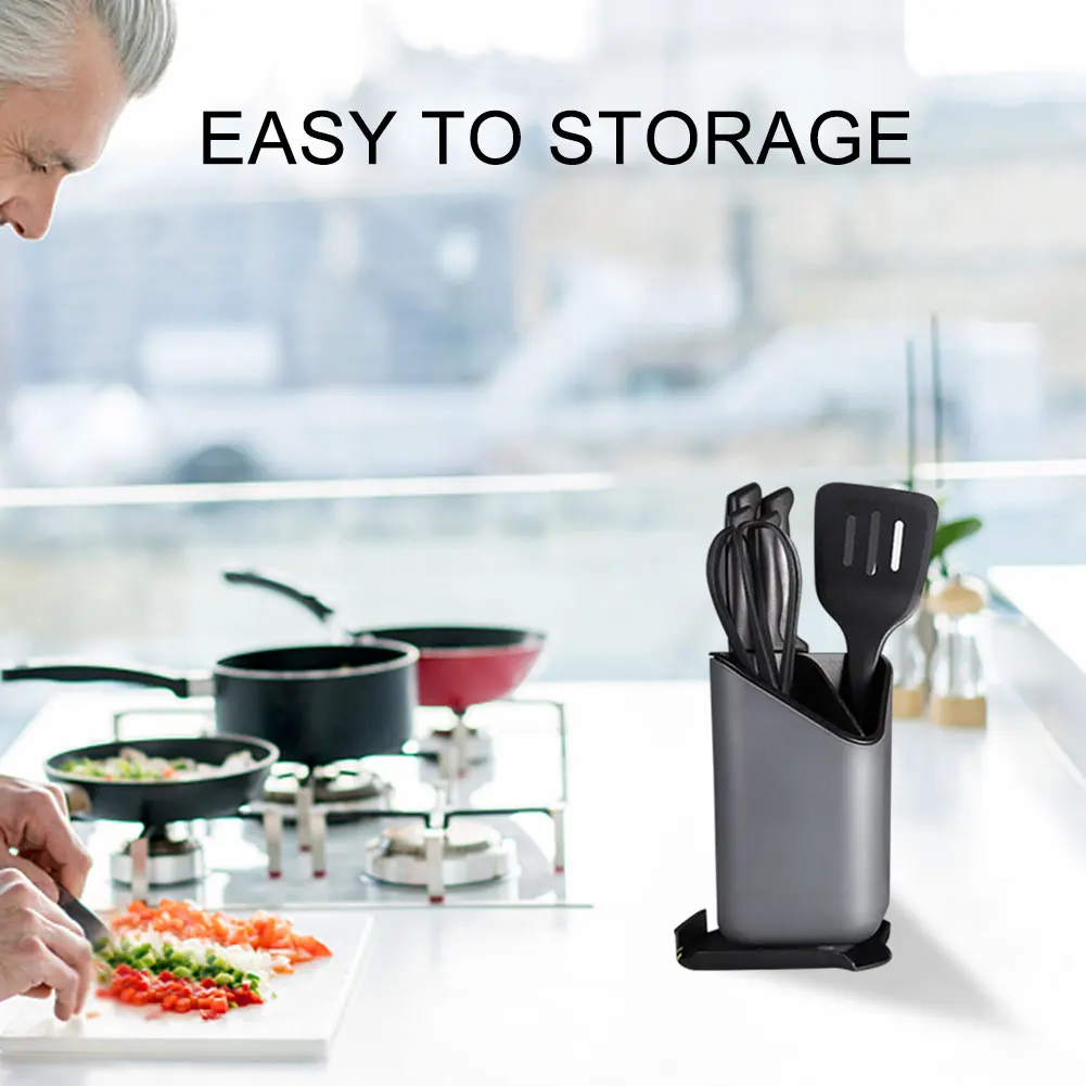 

With Removable Divider Kitchen Utensil Holder Home Cooking Storage Cutlery Organizer Portable Countertop For Scissors Modern