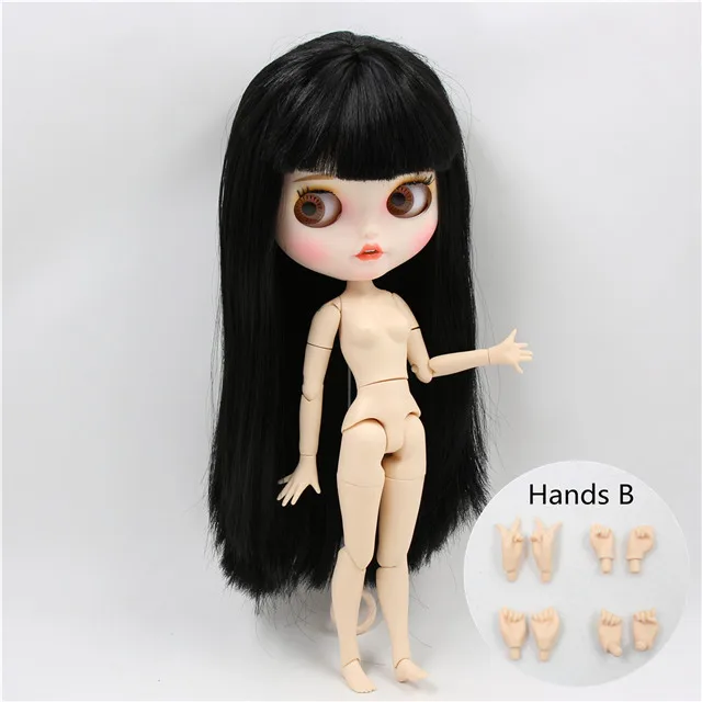doll with hands B Ледяная фабрика blyth пользовательская кукла игрушка матовое лицо соединение тела bjd белая кожа 30 см, без сонных глаз - Цвет: doll with hands B