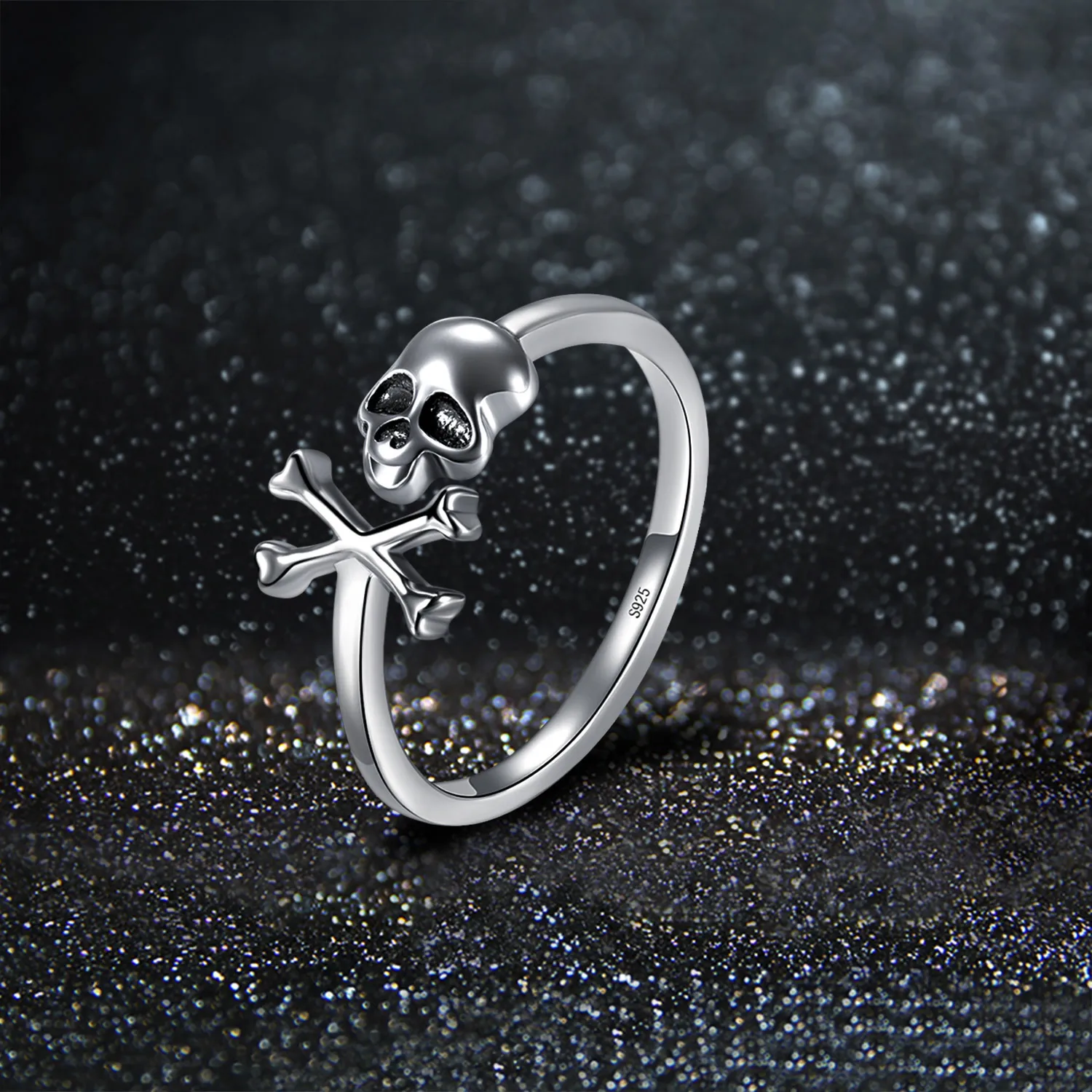 TONGZHE 925 Sterling Silver Skull Rings for Women Gothic Skeleton Vintage Costume Fine Jewelry Halloween Gift KLTR038-1 | Украшения и