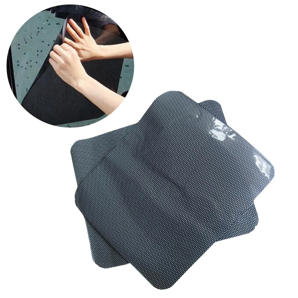 

2 Pairs Car Side Window Sunshade Sticker Adhesive Black Film Stickers for Sun Protection UV Ray Protector Heat Shield Reflector