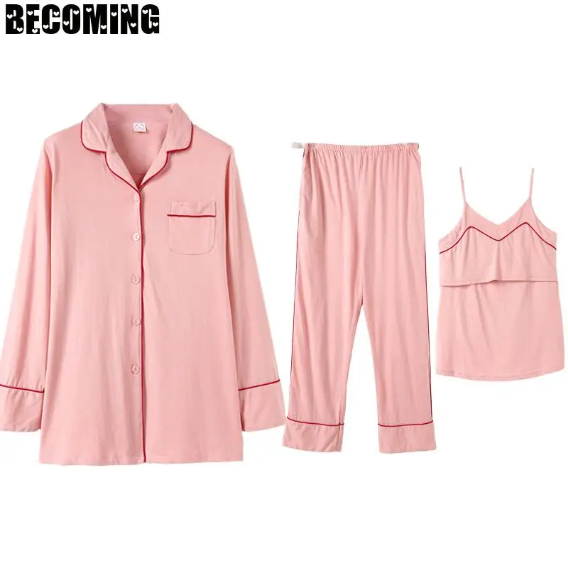 Хлопковая пижама для беременных женская одежда кормления ночное белье сна