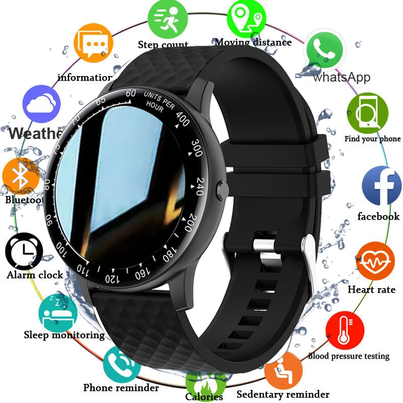 

H30 smart bracelet full touch always bright screen is suitable for Xiaomi Iphone wrist heart rate health monitoring waterproof
