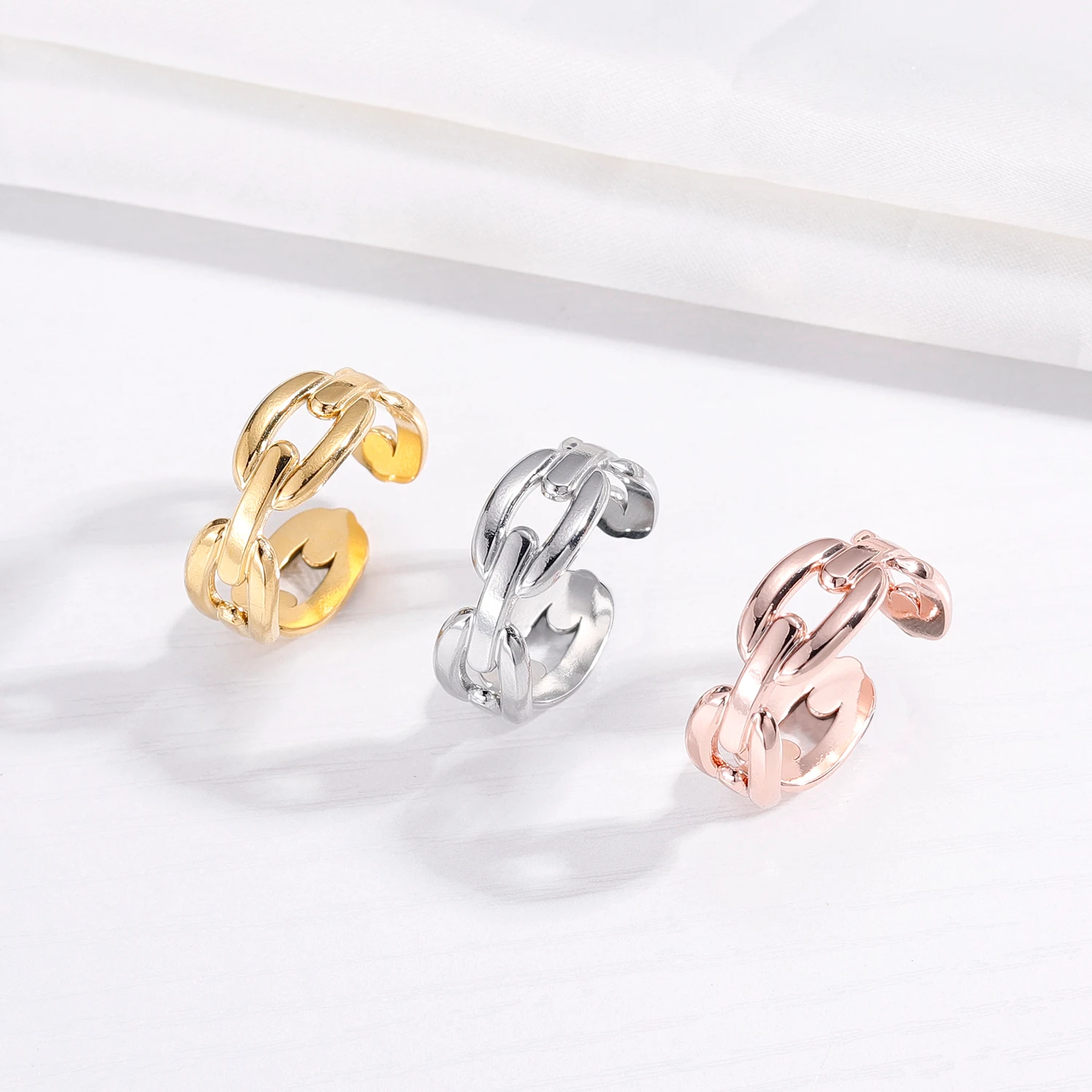 Кольцо из нержавеющей стали с зажимом для бумаги Золотое штабелируемое кольцо