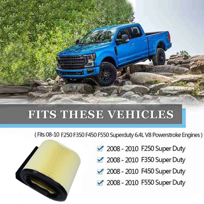 

Элементы воздушного фильтра с 6.7L V8 Powerstroke, необработанная нефть, двигатель, воздушный фильтр для мотоцикла, Модель Ford F250 F350 2017-2019