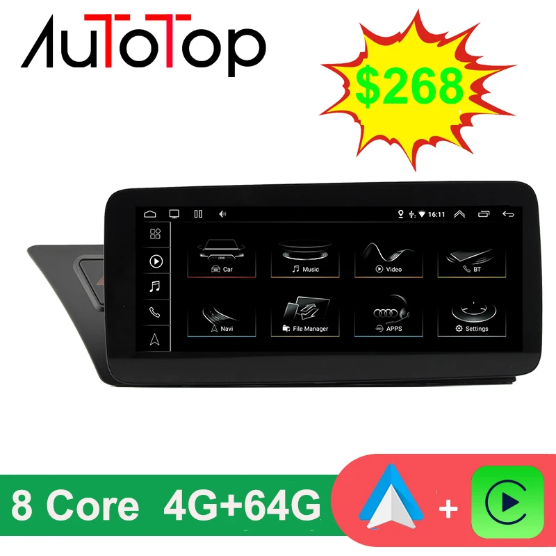 Автомагнитола AUTOTOP 2 Din с IPS-экраном для Audi A5 Android A4 B8 S4 S5 A4L 2009-2016 BT WIFI Google Carplay 4 Гб ОЗУ