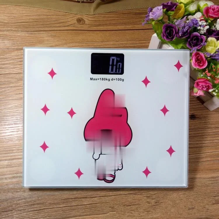 

Lovely Cartoon Tempered Glass Smart Electronic LED Digital Action Figure Body Weight Scale body Balance Weighing scale toys