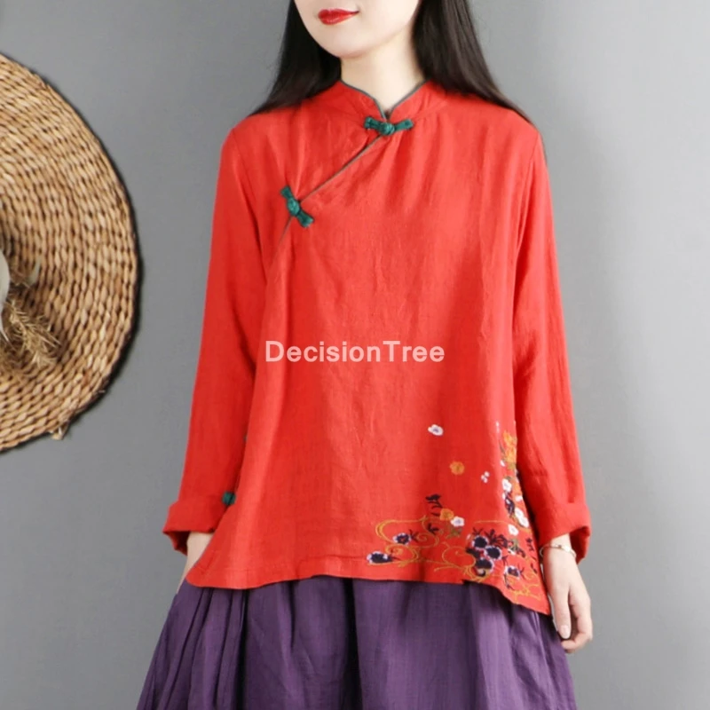 2021 костюм hanfu tang Традиционный китайский язык женская шифоновая блузка с принтом в