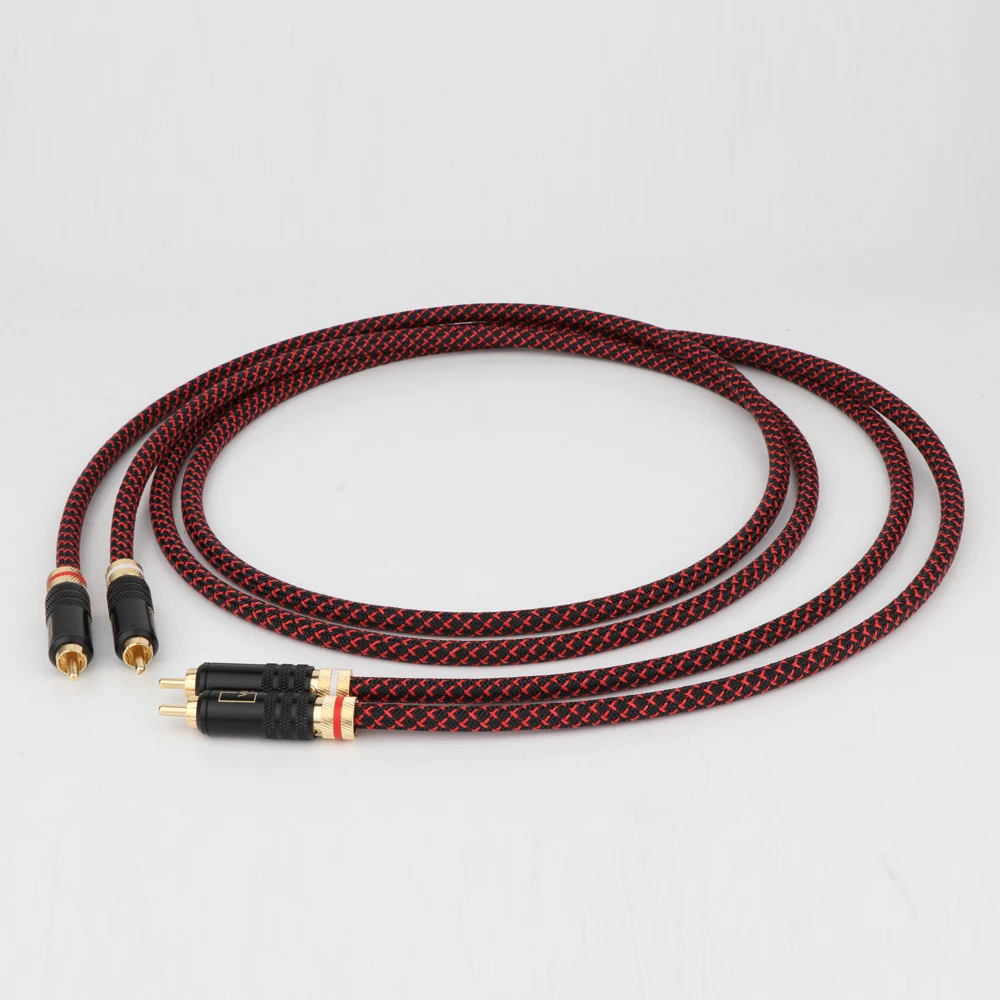 Одна пара высококачественных аудиокабелей HIFI RCA Аудиокабели с WBT разъемом HI End из
