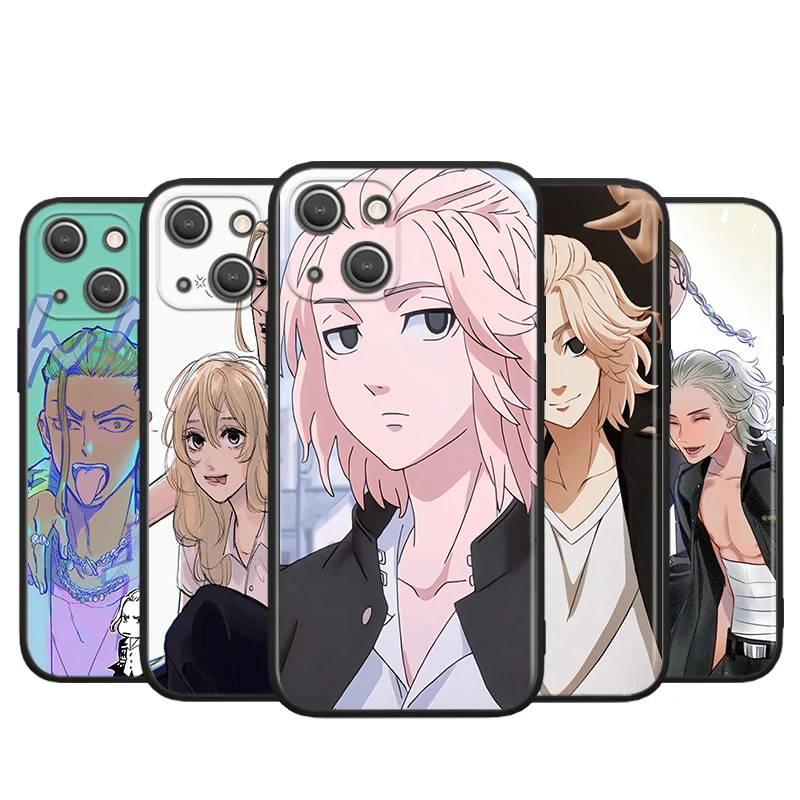 

Cute Anime Manjiro Sano For Apple iPhone 13 12 11 Pro Max Mini XS Max X XR 6 7 8 Plus 5S SE2020 Soft Black Phone Case