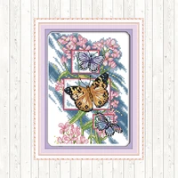chinese cross stitch embroidery animals butterfly patterns 14ct 11ct counted printed canvas dmc diy hand crafts for needlework