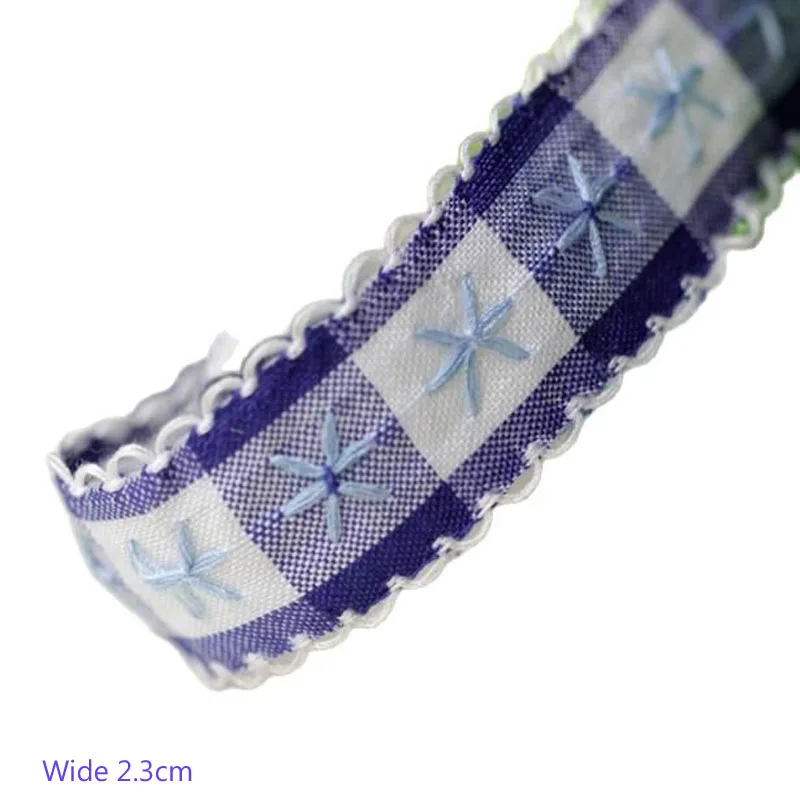 2 3 см широкая Роскошная вышивка синий цветок кружевная обшивка лента сделай сам