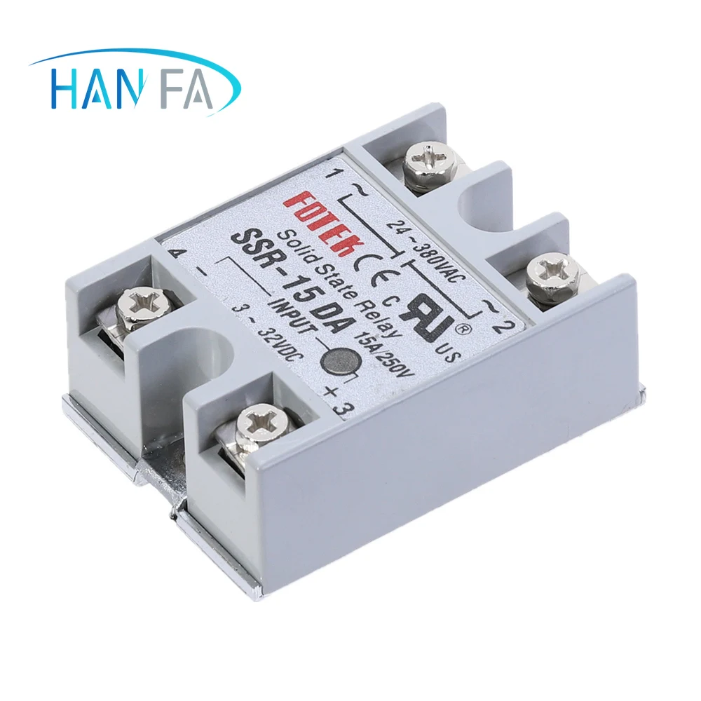 Твердотельное реле SSR 15DA 15A фактически 3 32V DC TO 24 380V AC твердотельный регулятор