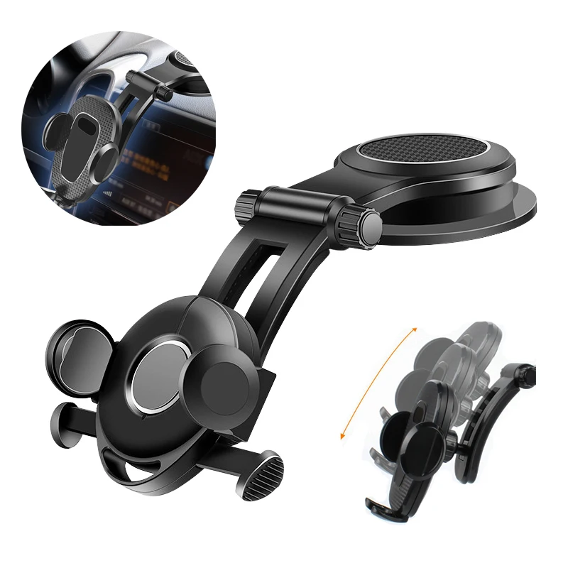 

Adjustable Car Suction Cup Phone Holder Dashboard Windshield Mount Rotatable Auto Phone Bracket for Xiaomi Huawei Iphone