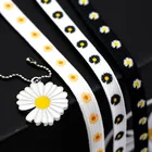 Шнурки для обуви для мужчин и женщин, модные высокие холщовые шнурки с мультяшным принтом маленьких ромашек, для кроссовок, плоская подошва, 1 пара