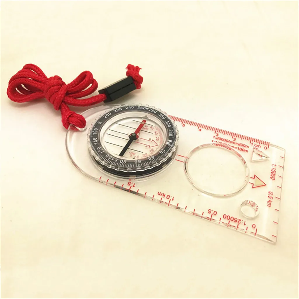 Портативный походный кемпинг мини компас линейка лупа для карты наполненная
