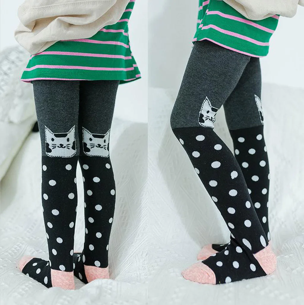 Детские зимние теплые чулки для девочек с героями мультфильмов колготки узкие