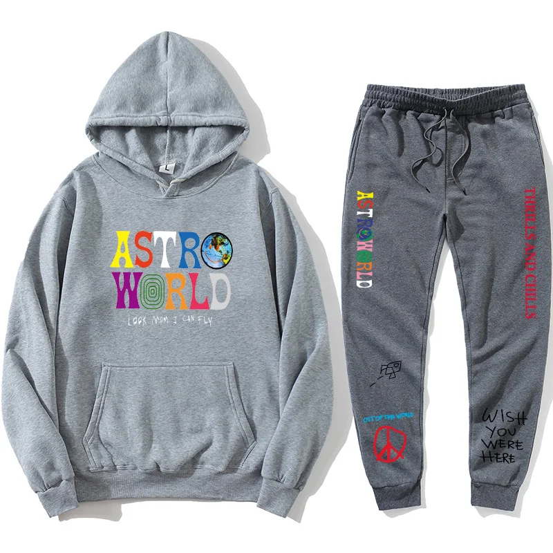 

TRAVIS SCOTT ASTROWORLD hope you are here HOODIES fashion letters ASTROWORLD HOODIE streetwear + pants men's pullover sweatshirt