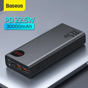 baseus power bank 30000mah with 20w pd fast charging powerbank portable external battery charger for iphone 12 pro xiaomi huawei free global shipping