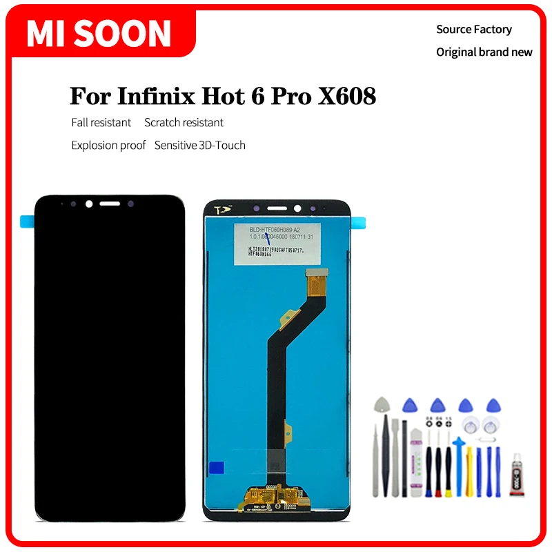 Pantalla LCD para Infinix Hot 6 Pro X608, montaje de digitalizador con pantalla t&aacute;ctil, con herramientas-0
