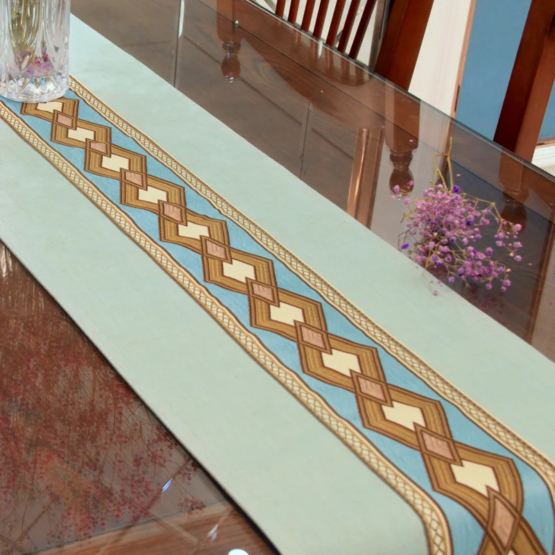 SBB настольный флаг из хлопка и льна вышитая современная простая длинная