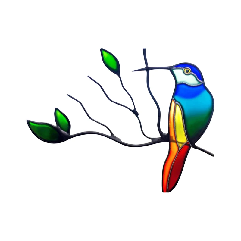 Window Hanging Small Bird Ornament Stained Glass Home Wall Decoration For Outdoor Garden Memorial Handicrafts Gift Good Luck | Дом и сад