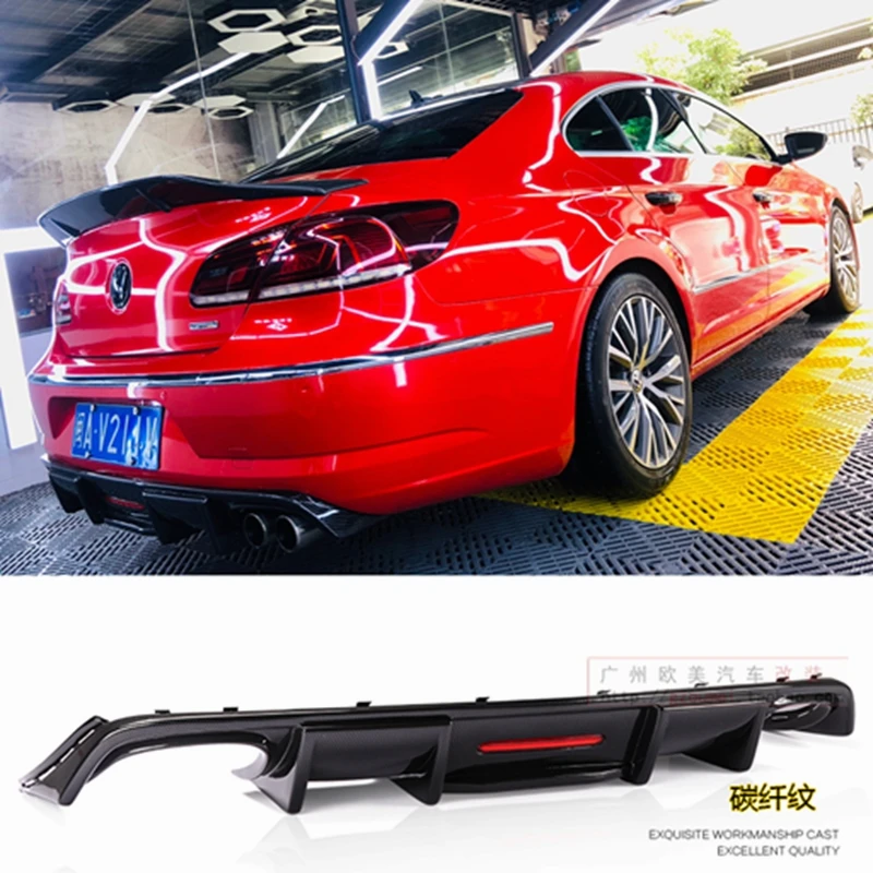 Задняя губа из углеродного волокна ABS светодиодный светильник кой для Volkswagen Passat CC