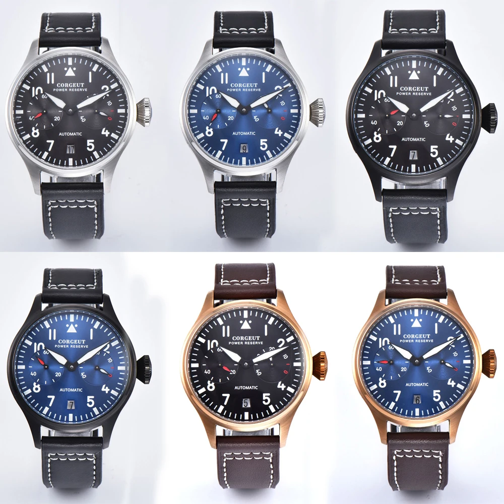 Часы Corgeut 42 мм автоматические механические часы роскошные спортивные с черным
