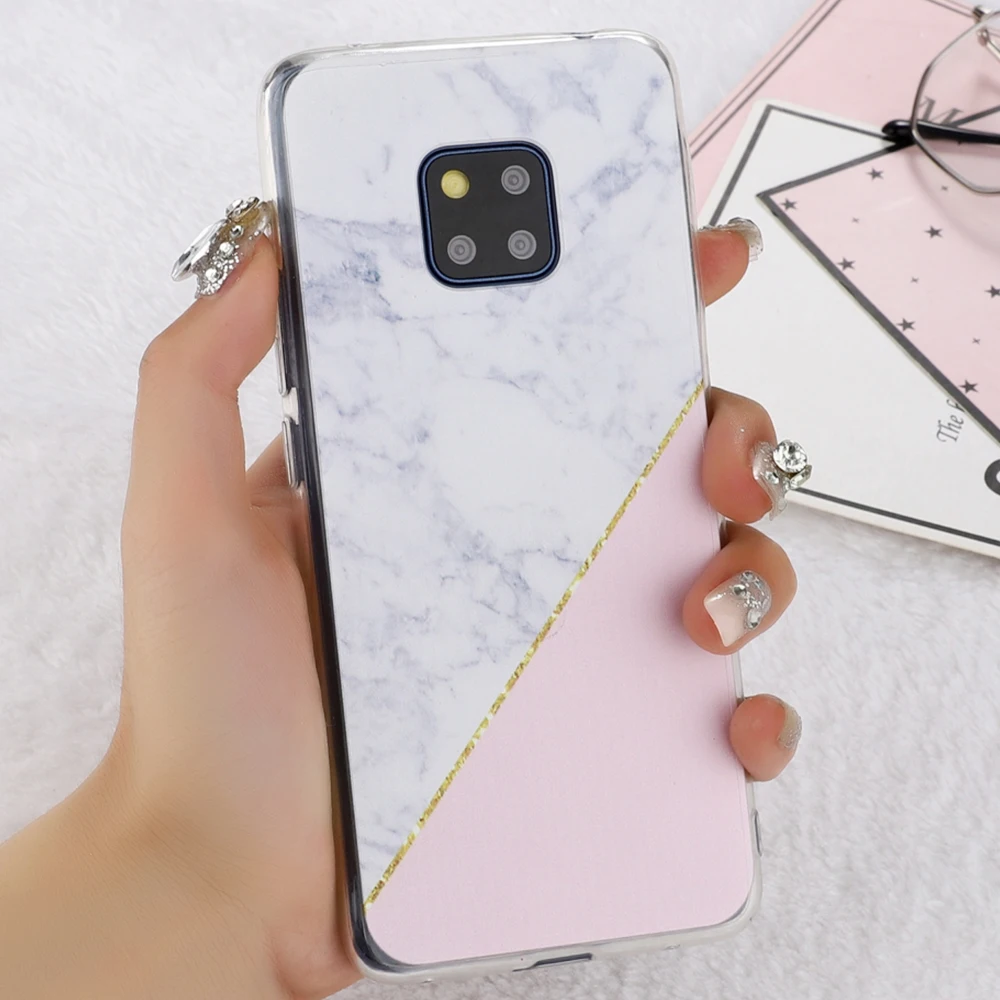 L-FADNUT мраморный чехол для телефона HUAWEI mate 20 Pro Nova 4e розовый P20 Lite P30 Мягкий