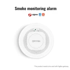 Датчик дыма Tuya Smart Zigbee 3,0, умный фотоэлектрический датчик дыма, уведомление от приложения