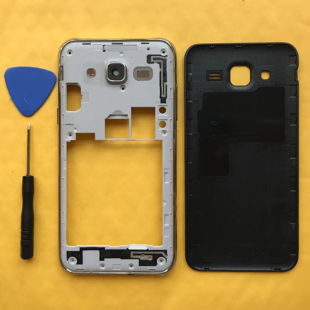 Чехол средней рамки для Samsung J5 2015 J500 J500F J500H J500M J500FN J500G, оригинальный корпус для телефона, задняя крышка + Инструменты