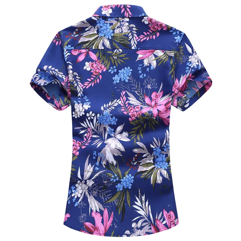 

Foreign Trade Summer Clothes Short-sleeved Floral Shirt Men's Fashion City Large Size Casual Men's Fat Clothes Plus Fat Increase