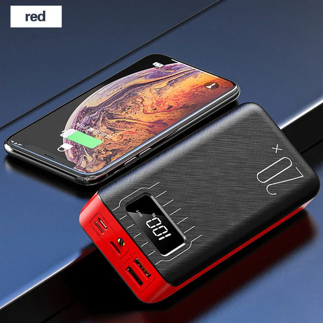 20000mAh Внешний аккумулятор 30000 мАч, портативное быстрое зарядное устройство, большая емкость, внешний аккумулятор для Iphone, Xiaomi, huawei, светодиодный аккумулятор - Цвет: 20000mAh