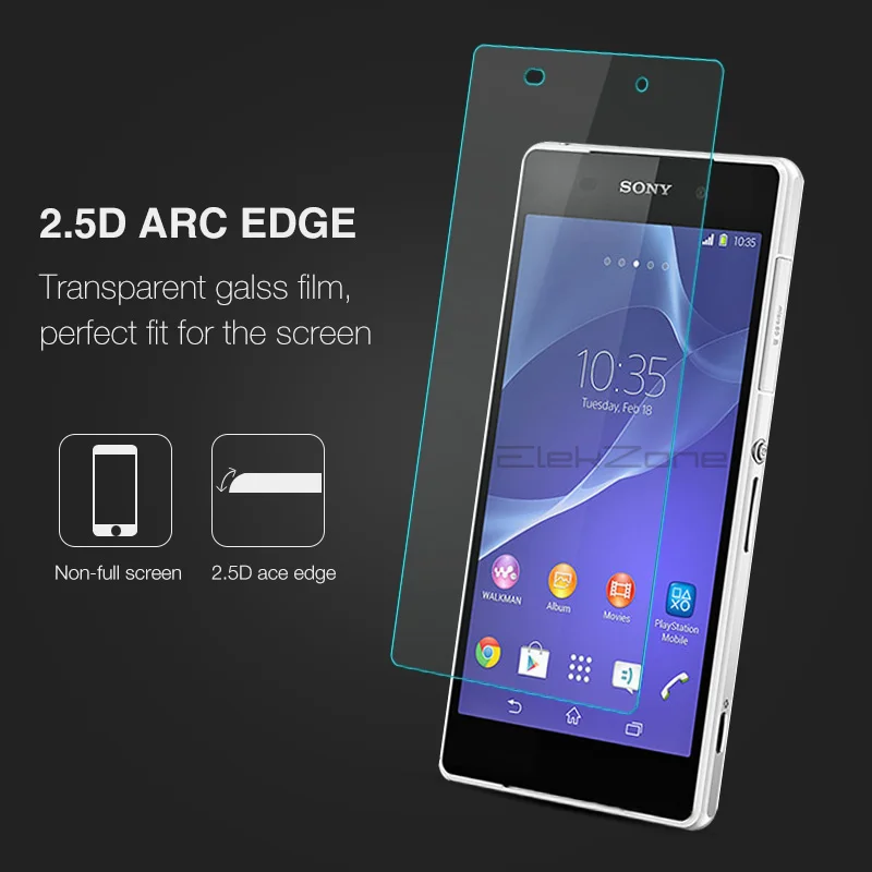 Нано-покрытие 9H HD экран телефона Закаленное стекло пленка для sony Xperia Z2 2.5D