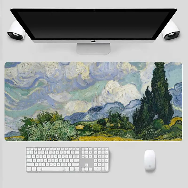 

Van Gogh flower gamer play mats Mousepad Desk Table Protect Game Office Work Mouse Mat pad X XL Non-slip Laptop Cushion