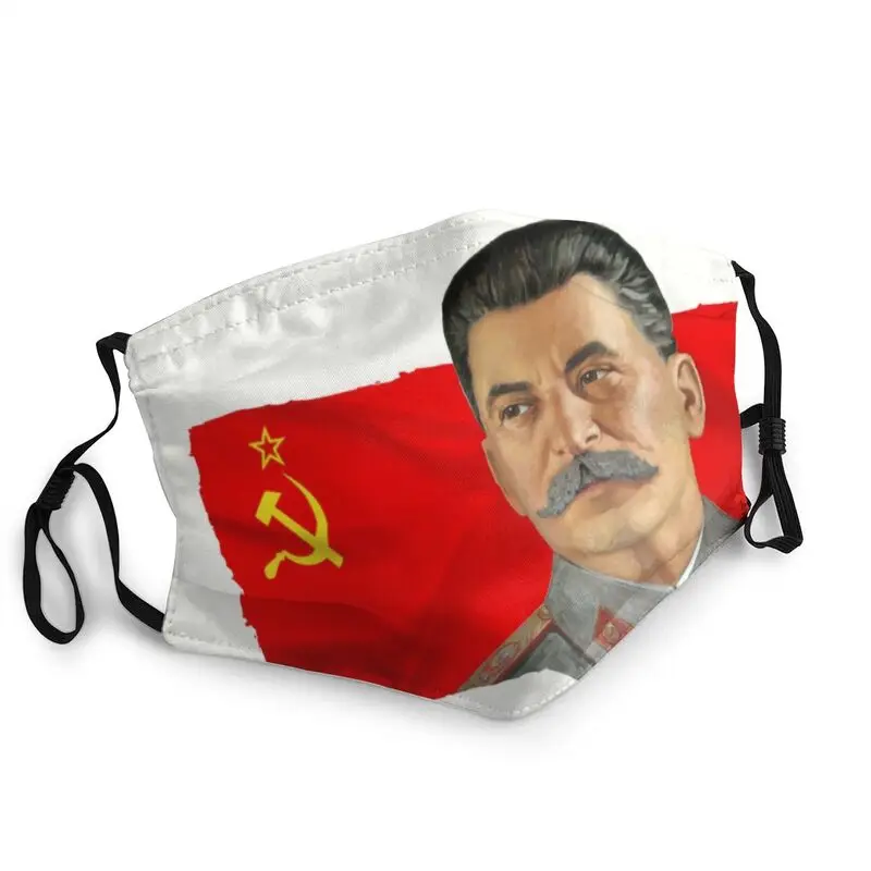 

Josef Stalin And USSR Flag Mouth Face Mask Adult Russia Soviet Union Communist Dustproof Mask Protection Cover Respirator Muffle