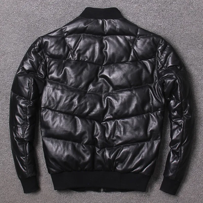 Мужская облегающая куртка-пилот на белом утином пуху роскошная куртка-бомбер из