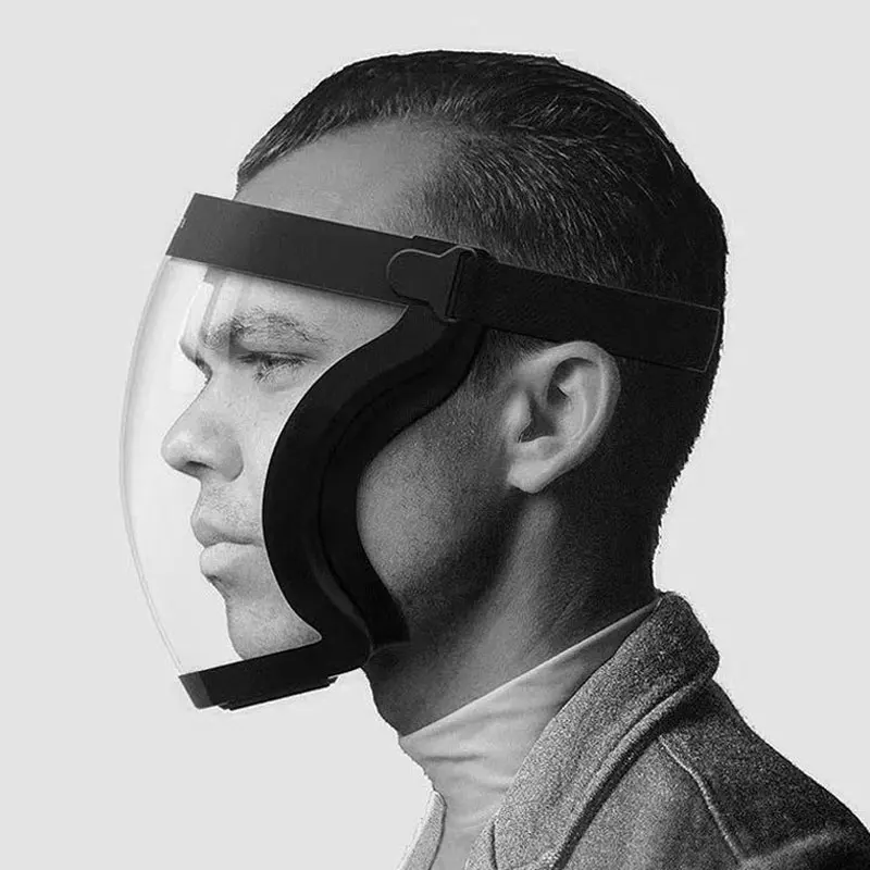 

Маска на все лицо многоразовая Защитная Прозрачная Съемная моющаяся черная для мужчин и женщин